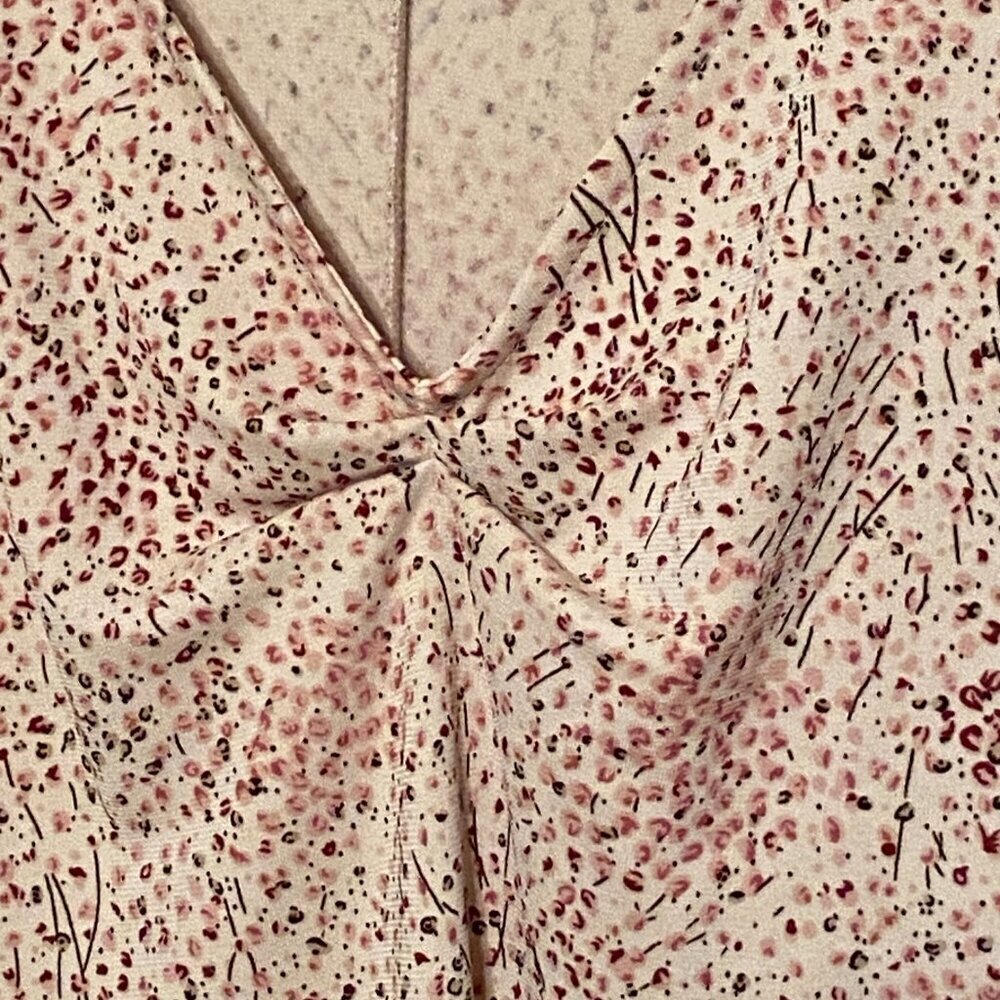 New York & Company Tan Floral Print Flutter Sleeve Midi Dress Vintage Size (XS) - Picture 4 of 7